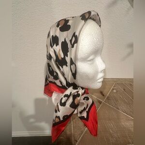 Stylish Leopard Print Satin Scarf